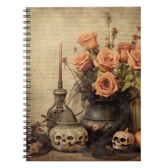 Vintage Halloween Witchcraft (4) Notebook (Front)