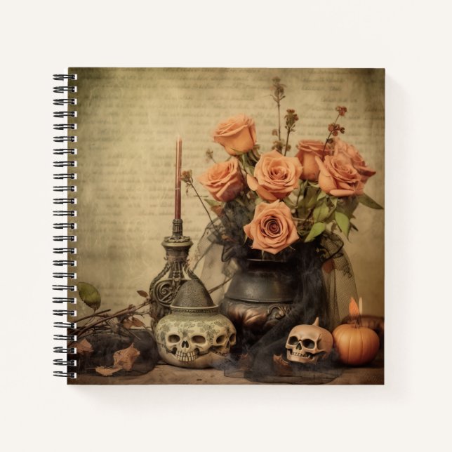 Vintage Halloween Witchcraft (4) Notebook (Front)