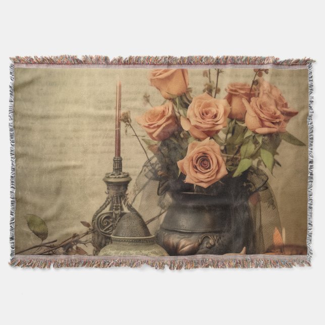Vintage Halloween Witchcraft (4) Throw Blanket (Front)
