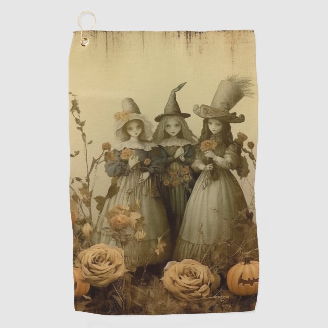 Vintage Halloween Witchcraft (5) Golf Towel (Front)