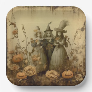 Vintage Halloween Witchcraft (5) Paper Plate