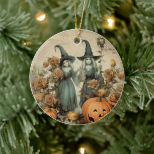 Vintage Halloween Witchcraft (6) Ceramic Ornament