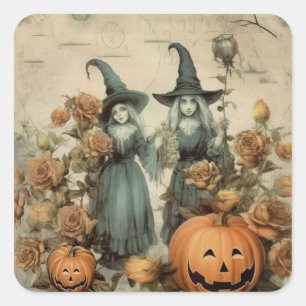 Vintage Halloween Witchcraft (6) Square Sticker