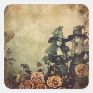 Vintage Halloween Witchcraft (7) Square Sticker