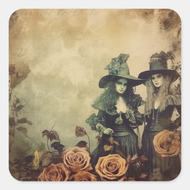 Vintage Halloween Witchcraft (7) Square Sticker (Front)