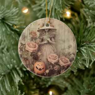 Vintage Halloween Witchcraft (9) Ceramic Ornament