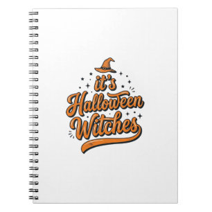 Vintage Halloween Witches Typography Shirt Design_ Notebook