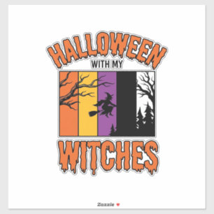 Vintage Halloween Witches Witch Broom T-Shirt Desi