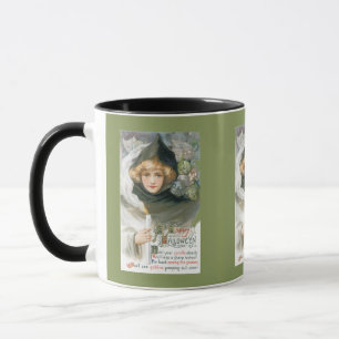 Vintage Halloween Woman And Skulls Mug