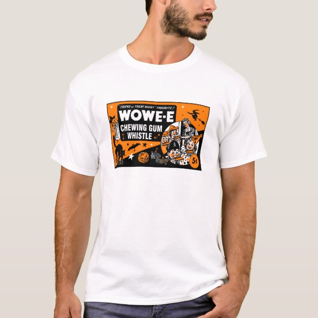 Vintage Halloween Wowe-e Whistle Candy Box Art Tee (Front)
