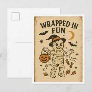 Vintage Halloween Wrapped in Fun Postcard