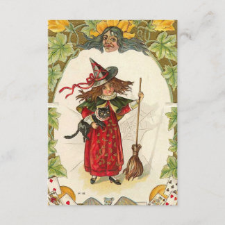 Vintage Hallowen Witch Image on Invitations