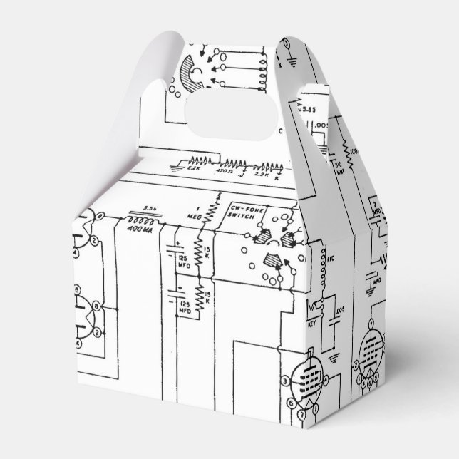 Vintage Ham Radio Transmitter Schematic Favour Box (Front Side)