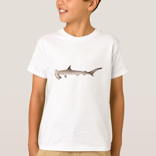 Vintage Hammerhead Shark Illustration Retro Sharks T-Shirt (Front)