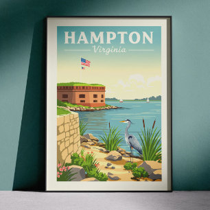 Vintage Hampton Virginia Poster