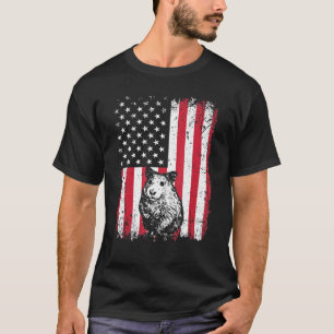Vintage Hamster American Flag Animals Zookeeper T-Shirt