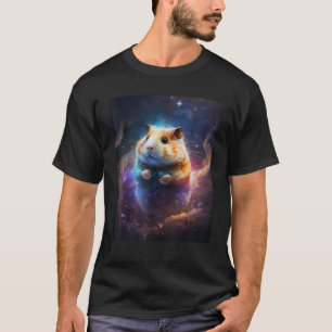 Vintage Hamster Boho Cute Mouse Blue Galaxy Retro T-Shirt
