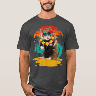 Vintage Hamster Wearing Sunglasses Hawaii Summer T-Shirt