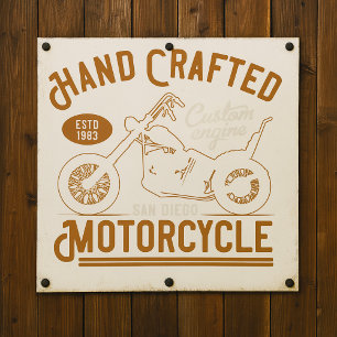 Vintage Hand Crafted Motorcycle Custom Design Poster