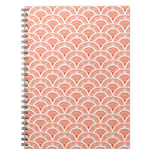 Vintage hand drawn art deco pattern with scale mot notebook