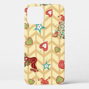 Vintage hand drawn christmas seamless pattern vint iPhone 12 case