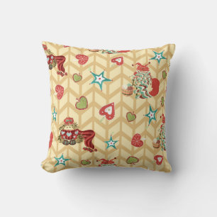 Vintage hand drawn christmas seamless pattern vint cushion