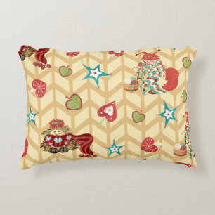 Vintage hand drawn christmas seamless pattern vint decorative cushion