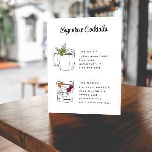 Vintage Hand Drawn Cocktails Sign