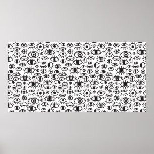 vintage hand drawn doodle seamless background with poster