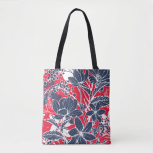 Vintage Hand-Drawn Flowers, Elegant Pattern. Tote Bag