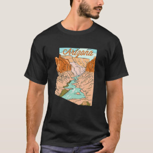 Vintage Hand Drawn Grand Canyon In Arizona State M T-Shirt