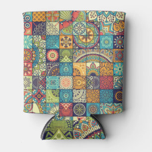 Vintage hand-drawn, Islamic ornate motifs. Can Cooler