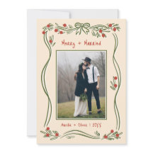 Vintage Hand-Drawn Merry And Married Two Photo
