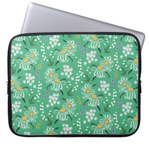 vintage Hand-drawn retro cute flowers and plant bo Laptop Sleeve