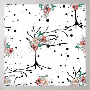 Vintage hand drawn seamless pattern graphic illust poster