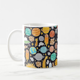 Vintage hand drawn seamless pattern with doodle sp coffee mug