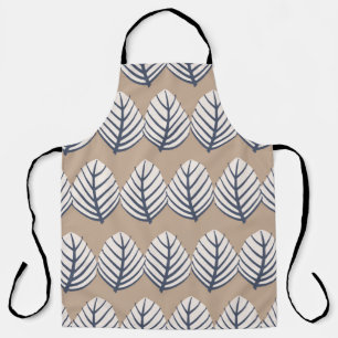 vintage hand drawn simple and modern leaf motif se apron