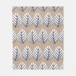 vintage hand drawn simple and modern leaf motif se fleece blanket