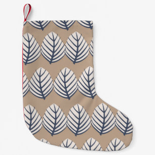 vintage hand drawn simple and modern leaf motif se small christmas stocking