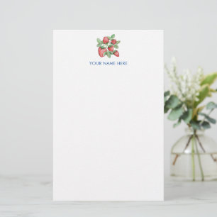 Vintage Hand-Drawn Strawberries Colourful Stationery
