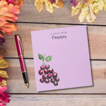 Vintage Hand-Drawn Watercolor Grapes Plum Purple 