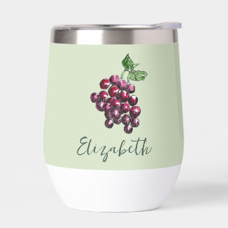 Vintage Hand-Illustrated Vineyard Theme Sage Green