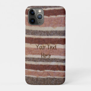 vintage hand knitted brown stripes fun iPhone 11 pro case