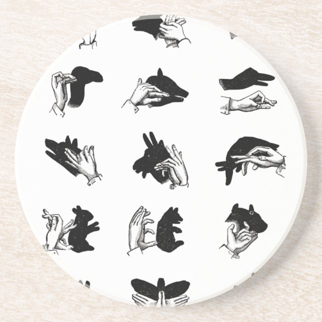 Vintage Hand Puppet Shadow Games Coaster (Front)