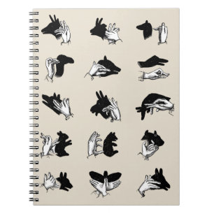 Vintage Hand Puppet Shadow Games Notebook