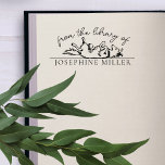 Vintage Hand-writing Cute Dog Library Book Self-inking Stamp<br><div class="desc">Perfect library book stamp for a dog lover! The text ´´from the library of´´ in elegant hand-writing curves above the playful German shepherd, border collie type dog lying on top of your custom name in vintage lettering. Customise this dog-lover stamp with your own name by clicking on the ´´Personalise´´ button....</div>