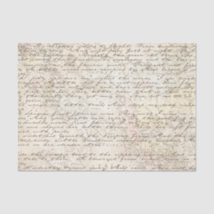 Vintage Hand Written Letter Script Map Decoupage Tissue Paper