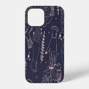Vintage Hands and Birds: Artistic Pattern iPhone 12 Case
