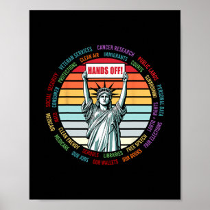Vintage Hands Off Protest Anti Trump  Poster