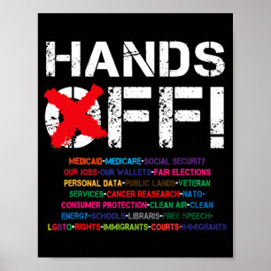 Vintage Hands Off Protest My Social Security Medic Poster